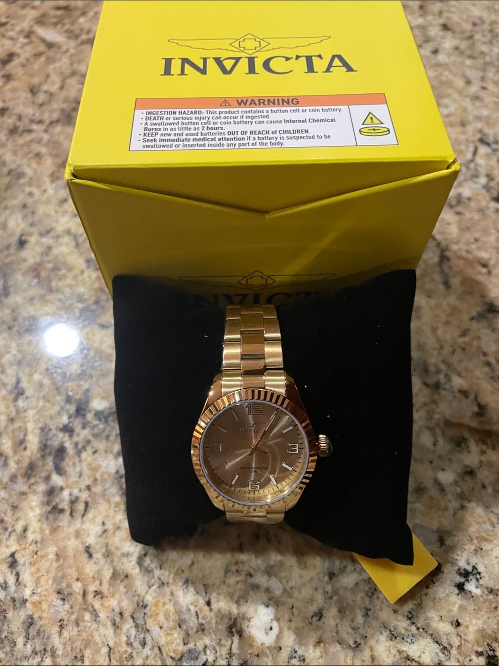 Invicta Gold-Tone Stainless Steel Watch with Champagne Dial